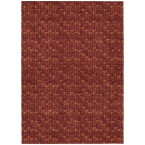 Homeroots 10' X 14' Burgundy Geometric Washable Non Skid Indoor Outdoor Area Rug Burgundy Polyester 560072