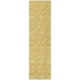 Homeroots 8' Runner Gold Geometric Washable Non Skid Indoor Outdoor Runner Rug Gold Polyester 560074