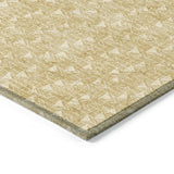 Homeroots 8' Runner Gold Geometric Washable Non Skid Indoor Outdoor Runner Rug Gold Polyester 560074