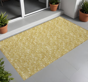 Homeroots 8' Runner Moss Green Geometric Washable Non-skid Rug For Indoor And Outdoor Elegance And Style 3' X 5' Polyester 560076