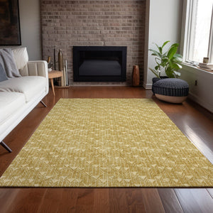 Homeroots 8' Runner Moss Green Geometric Washable Non-skid Rug For Indoor And Outdoor Elegance And Style 3' X 5' Polyester 560076
