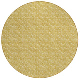 Homeroots 8' Round Gold Round Geometric Washable Non Skid Indoor Outdoor Area Rug Gold Polyester 560078