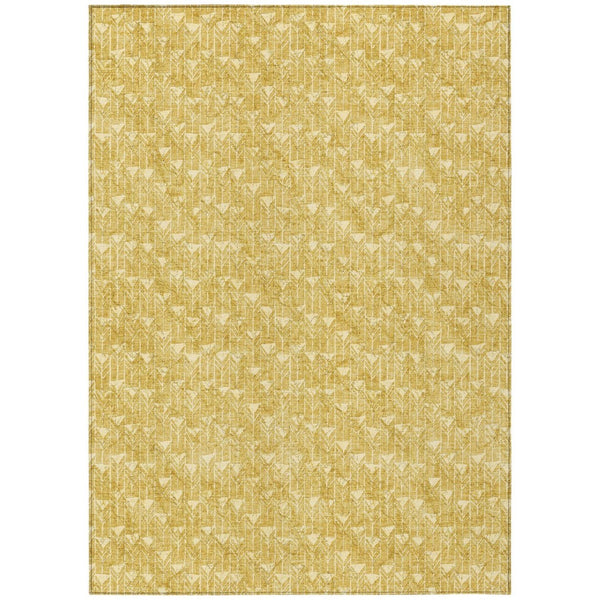 HomeRoots 5' Moss Green Geometric Indoor Outdoor Area Rug - Washable, Non-Skid, Stain-Resistant Design 8' X 10' 560079