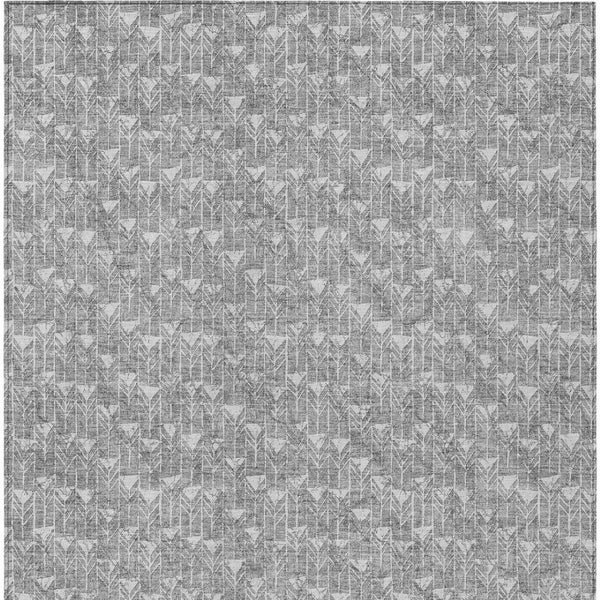 Homeroots 8' Runner Moss Green Geometric Washable Non-skid Rug For Indoor And Outdoor Elegance And Style 3' X 5' Polyester 560085