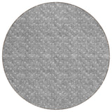 Homeroots 8' Round Gray Round Geometric Washable Non Skid Indoor Outdoor Area Rug Gray Polyester 560087