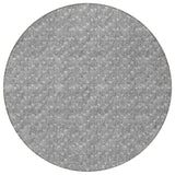 Homeroots 8' Round Gray Round Geometric Washable Non Skid Indoor Outdoor Area Rug Gray Polyester 560087