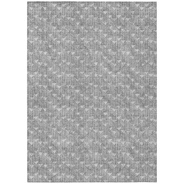 HomeRoots 5' Moss Green Geometric Indoor Outdoor Area Rug - Washable, Non-Skid, Stain-Resistant Design 9' X 12' 560089