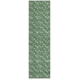 Homeroots 8' Sage Geometric Washable Non Skid Indoor Outdoor Runner Rug Green Polyester 560092