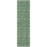 Homeroots 8' Sage Geometric Washable Non Skid Indoor Outdoor Runner Rug Green Polyester 560092