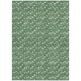 Homeroots 3' X 5' Sage Geometric Washable Non Skid Indoor Outdoor Area Rug Green Polyester 560094