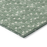 Homeroots 3' X 5' Sage Geometric Washable Non Skid Indoor Outdoor Area Rug Green Polyester 560094