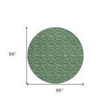 Homeroots 8' Round Sage Round Geometric Washable Non Skid Indoor Outdoor Area Rug Green Polyester 560096