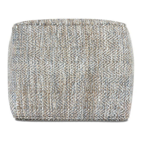 English Elm Nate Handwoven Cotton Square Pouf Artisan Footrest for Bohemian Living Rooms Gray B136P427595