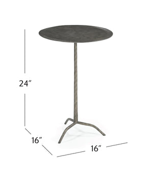 Basset Mirror Silas Accent Table - Modern Hammered Iron Design With Antique Nickel Finish For Artisanal Charm Silver Metal 5601-lr-223