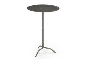 Basset Mirror Silas Accent Table - Modern Hammered Iron Design With Antique Nickel Finish For Artisanal Charm Silver Metal 5601-lr-223