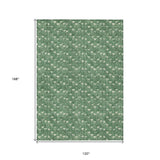 Homeroots 10' X 14' Sage Geometric Washable Non Skid Indoor Outdoor Area Rug Green Polyester 560101