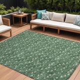 Homeroots 10' X 14' Sage Geometric Washable Non Skid Indoor Outdoor Area Rug Green Polyester 560101