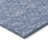 Homeroots 5' X 8' Navy Blue Geometric Washable Non Skid Indoor Outdoor Area Rug Navy Polyester 560107