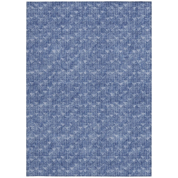 HomeRoots 5' Moss Green Geometric Indoor Outdoor Area Rug - Washable, Non-Skid, Stain-Resistant Design 5' X 8' 560107
