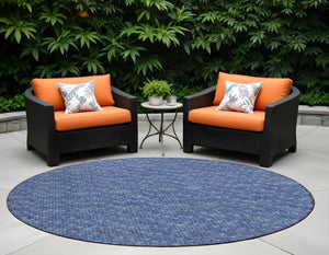 Homeroots 8' Runner Moss Green Geometric Washable Non-skid Rug For Indoor And Outdoor Elegance And Style 8' Round Polyester 560108