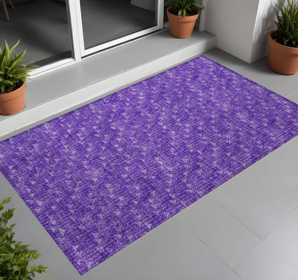 Homeroots 8' Runner Moss Green Geometric Washable Non-skid Rug For Indoor And Outdoor Elegance And Style 3' X 5' Polyester 560115