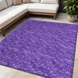 Homeroots 5' X 8' Purple Geometric Washable Non Skid Indoor Outdoor Area Rug Purple Polyester 560116