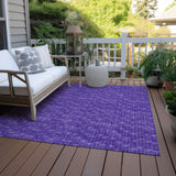 Homeroots 5' X 8' Purple Geometric Washable Non Skid Indoor Outdoor Area Rug Purple Polyester 560116