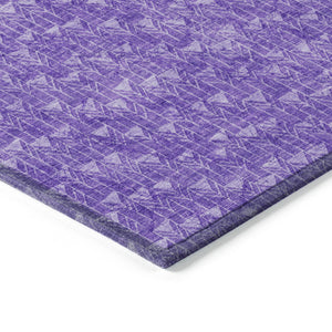 Homeroots 5' X 8' Purple Geometric Washable Non Skid Indoor Outdoor Area Rug Purple Polyester 560116