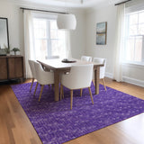 Homeroots 5' X 8' Purple Geometric Washable Non Skid Indoor Outdoor Area Rug Purple Polyester 560116