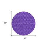 Homeroots 8' Round Purple Round Geometric Washable Non Skid Indoor Outdoor Area Rug Purple Polyester 560117