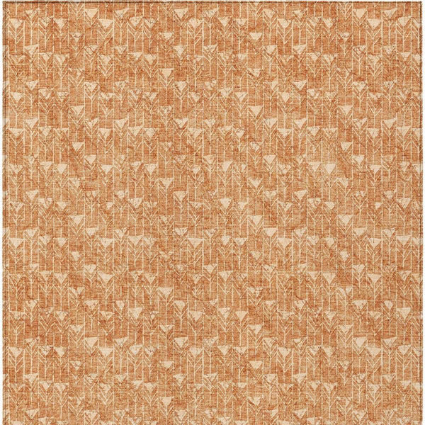 Homeroots 8' Runner Moss Green Geometric Washable Non-skid Rug For Indoor And Outdoor Elegance And Style 3' X 5' Polyester 560124