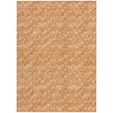 Homeroots 5' X 8' Bronze Geometric Washable Non Skid Indoor Outdoor Area Rug Salmon Polyester 560125