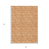 Homeroots 5' X 8' Bronze Geometric Washable Non Skid Indoor Outdoor Area Rug Salmon Polyester 560125