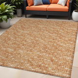 Homeroots 5' X 8' Bronze Geometric Washable Non Skid Indoor Outdoor Area Rug Salmon Polyester 560125