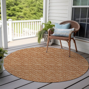 Homeroots 8' Runner Moss Green Geometric Washable Non-skid Rug For Indoor And Outdoor Elegance And Style 8' Round Polyester 560126