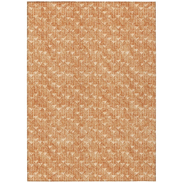 HomeRoots 5' Moss Green Geometric Indoor Outdoor Area Rug - Washable, Non-Skid, Stain-Resistant Design 8' X 10' 560127