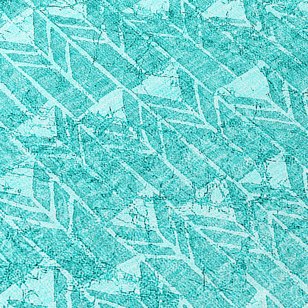 Homeroots 8' Runner Turquoise Geometric Washable Non Skid Indoor Outdoor Runner Rug Teal Polyester 560131