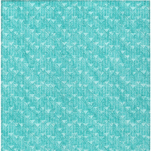 Homeroots 8' Runner Moss Green Geometric Washable Non-skid Rug For Indoor And Outdoor Elegance And Style 3' X 5' Polyester 560133