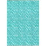 Homeroots 5' X 8' Turquoise Geometric Washable Non Skid Indoor Outdoor Area Rug Teal Polyester 560134