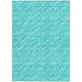 Homeroots 5' X 8' Turquoise Geometric Washable Non Skid Indoor Outdoor Area Rug Teal Polyester 560134