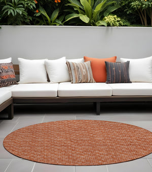 Homeroots 8' Runner Moss Green Geometric Washable Non-skid Rug For Indoor And Outdoor Elegance And Style 8' Round Polyester 560144