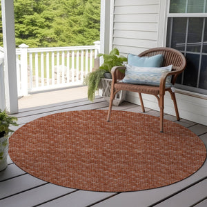 Homeroots 8' Runner Moss Green Geometric Washable Non-skid Rug For Indoor And Outdoor Elegance And Style 8' Round Polyester 560144