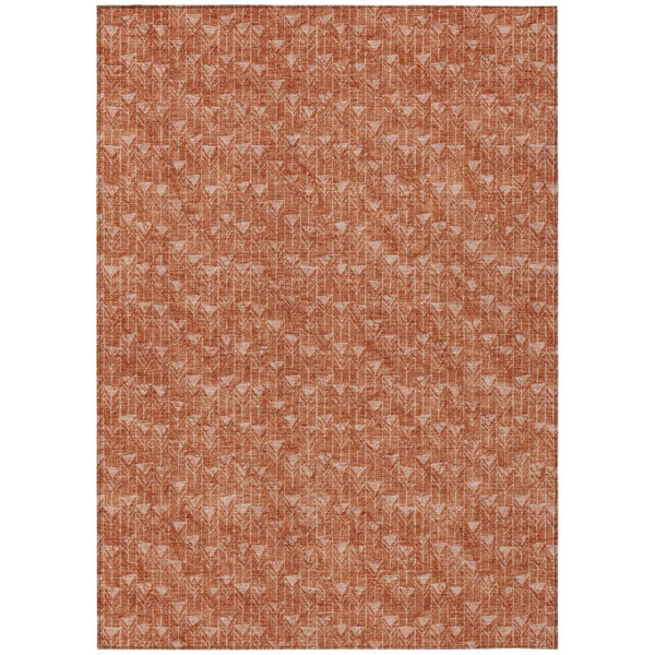 HomeRoots 5' Moss Green Geometric Indoor Outdoor Area Rug - Washable, Non-Skid, Stain-Resistant Design 8' X 10' 560145