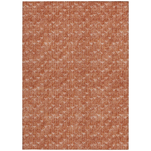 Homeroots 9' X 12' Terra Cotta Geometric Washable Non Skid Indoor Outdoor Area Rug Terracotta Polyester 560146