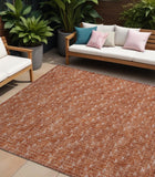 Homeroots 9' X 12' Terra Cotta Geometric Washable Non Skid Indoor Outdoor Area Rug Terracotta Polyester 560146