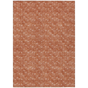 Homeroots 9' X 12' Terra Cotta Geometric Washable Non Skid Indoor Outdoor Area Rug Terracotta Polyester 560146