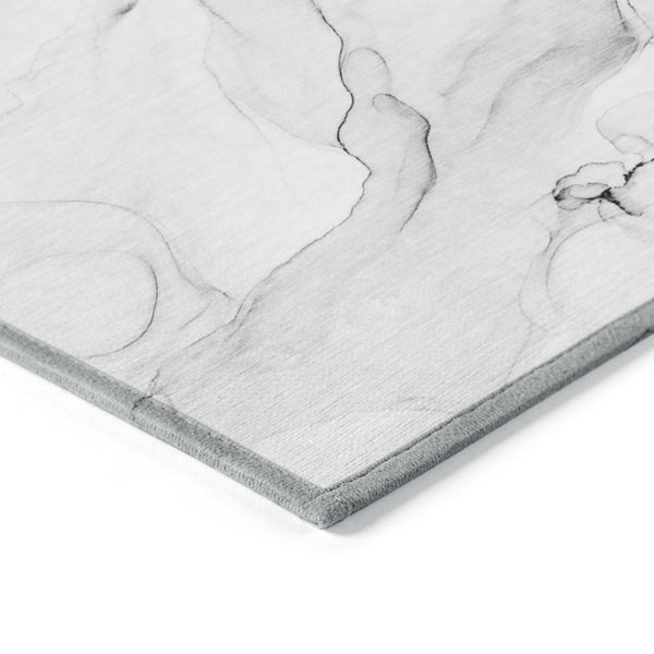 HomeRoots 5' Abstract Ivory Blue Gray Indoor Outdoor Area Rug - Modern Non-Skid, Machine Washable, Durable Design 8' X 10' 560163