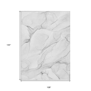 Homeroots 9' X 12' Gray Abstract Washable Non Skid Indoor Outdoor Area Rug Gray Polyester 560164