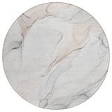 Homeroots 8' Round Beige Ivory And Gray Round Abstract Washable Non Skid Indoor Outdoor Area Rug Ivory Polyester 560180