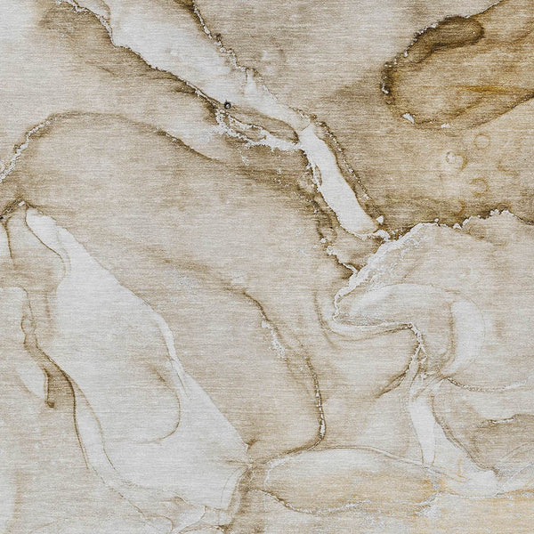 Homeroots 3' X 5' Brown Abstract Washable Non Skid Indoor Outdoor Area Rug Brown Polyester 560196